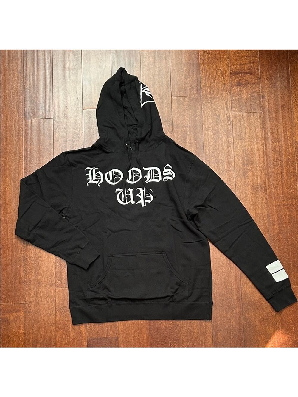 Hoods Up Men's Black Graphic Hoodie, Size XL, NWOT